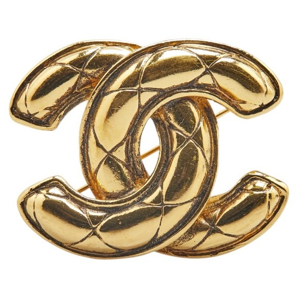CHANEL Jewelry - CHANEL Authentic Gold Logo Brooch